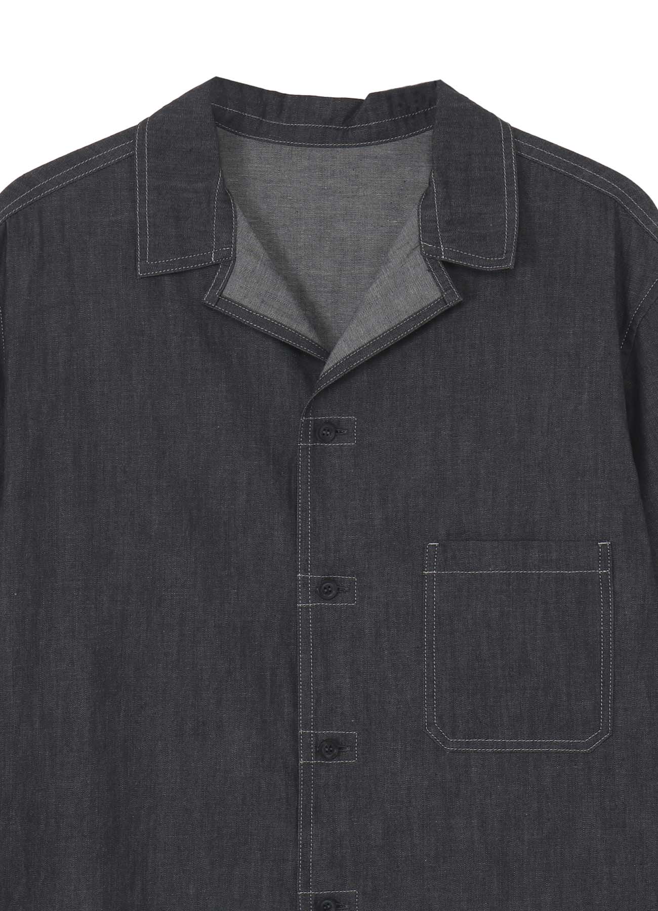 <PIECE UNIQUE/AOYAMA>5.5OZ GREY DENIM SHORT SLEEVE BLOUSE