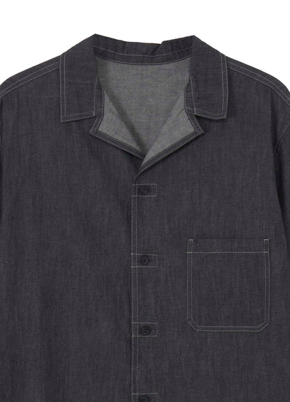 <PIECE UNIQUE/AOYAMA>5.5OZ GREY DENIM SHORT SLEEVE BLOUSE