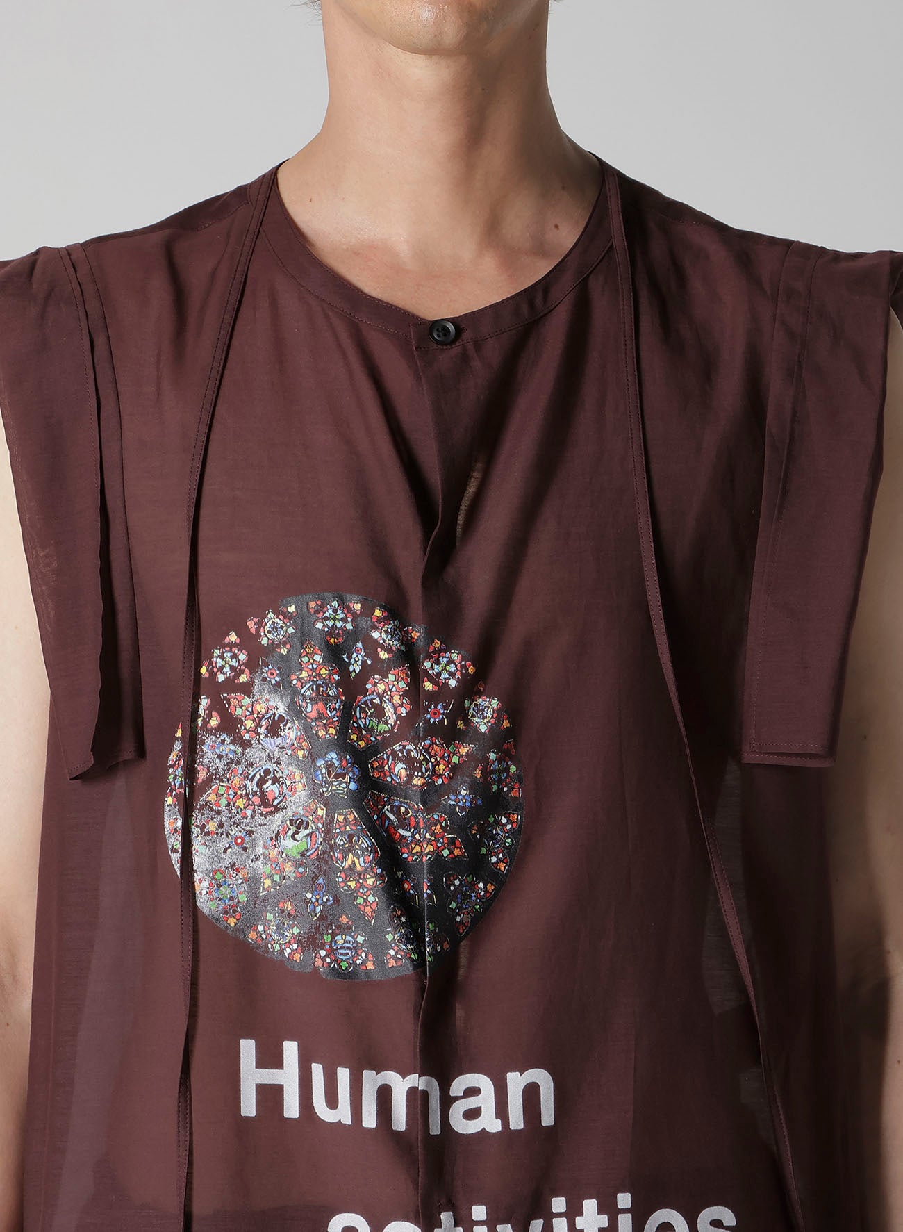 BURGUNDY HUMAN STRING COLLAR B/ HUMAN