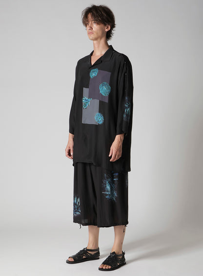 SEA CREATURE PRINTED SHOULDER OPNED BLOUSE