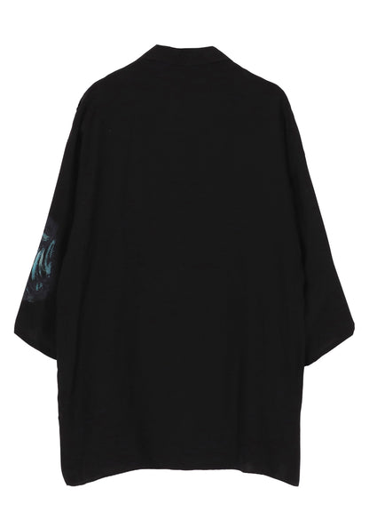 SEA CREATURE PRINTED SHOULDER OPNED BLOUSE