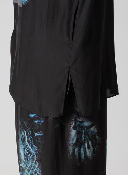 SEA CREATURE PRINTED SHOULDER OPNED BLOUSE