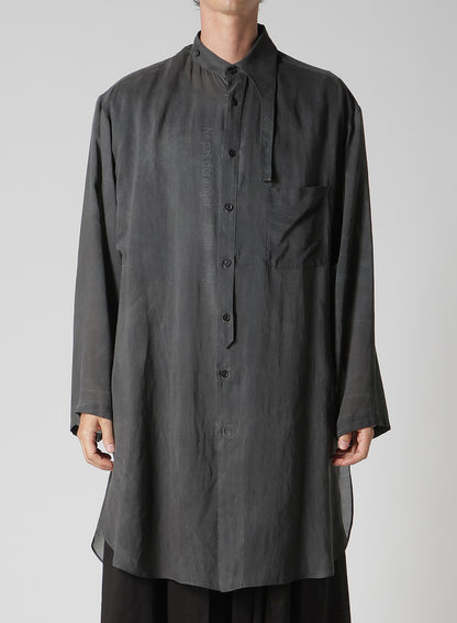 PIGMENT COATING WASH ASYMMETRIC LONG BLOUSE