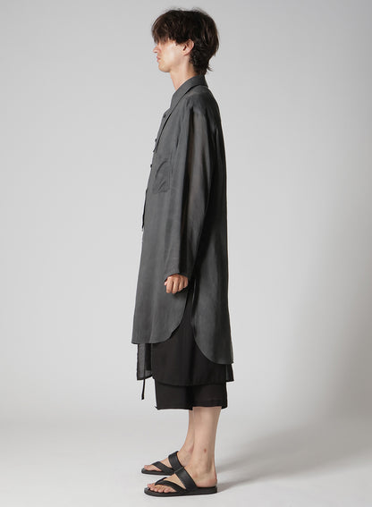 PIGMENT COATING WASH ASYMMETRIC LONG BLOUSE