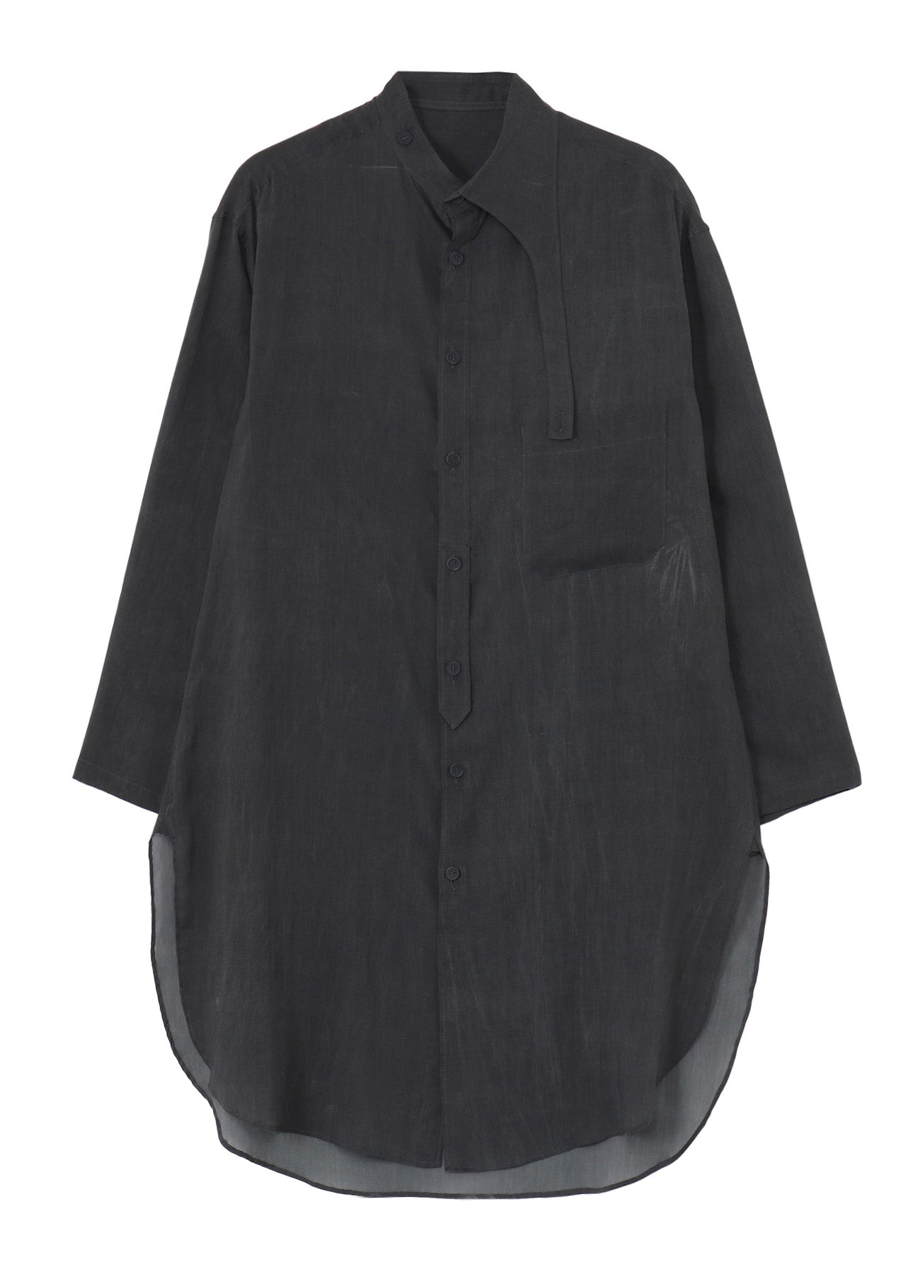 PIGMENT COATING WASH ASYMMETRIC LONG BLOUSE