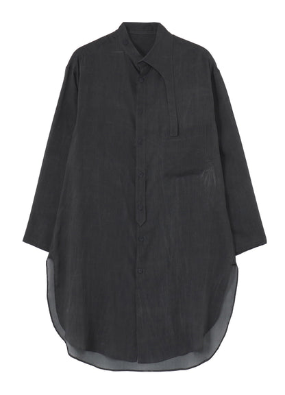 PIGMENT COATING WASH ASYMMETRIC LONG BLOUSE