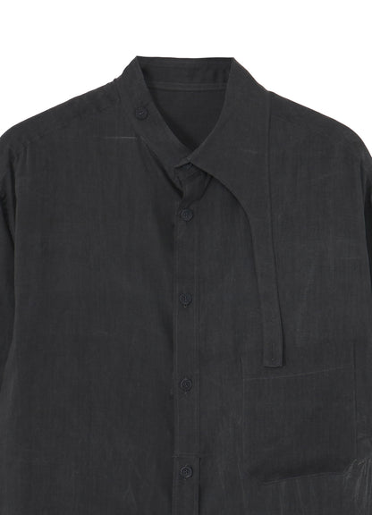 PIGMENT COATING WASH ASYMMETRIC LONG BLOUSE