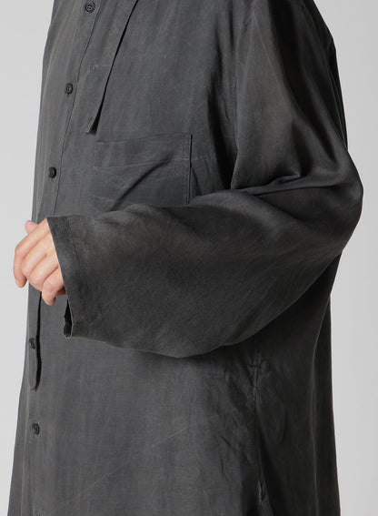 PIGMENT COATING WASH ASYMMETRIC LONG BLOUSE