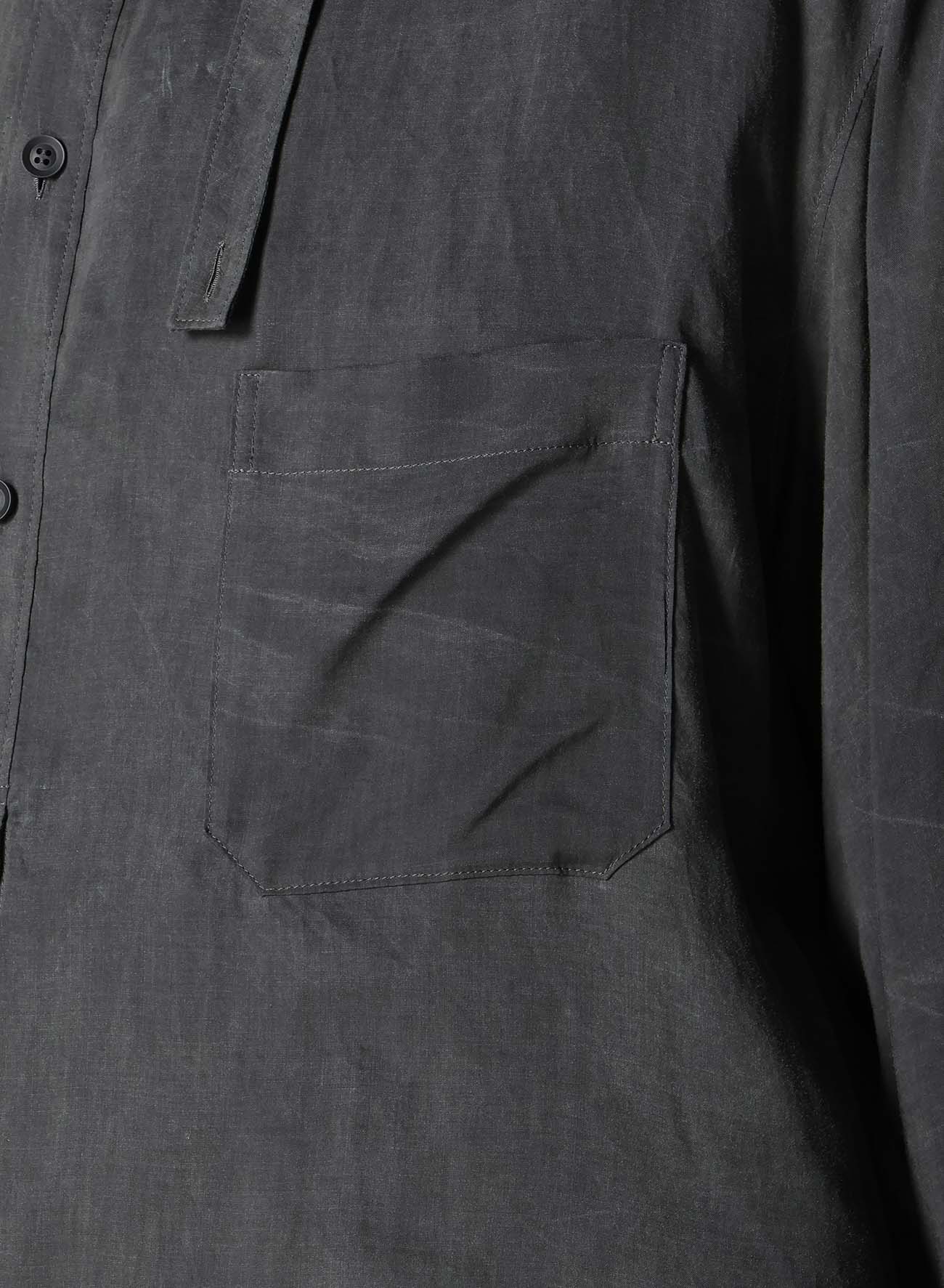 PIGMENT COATING WASH ASYMMETRIC LONG BLOUSE