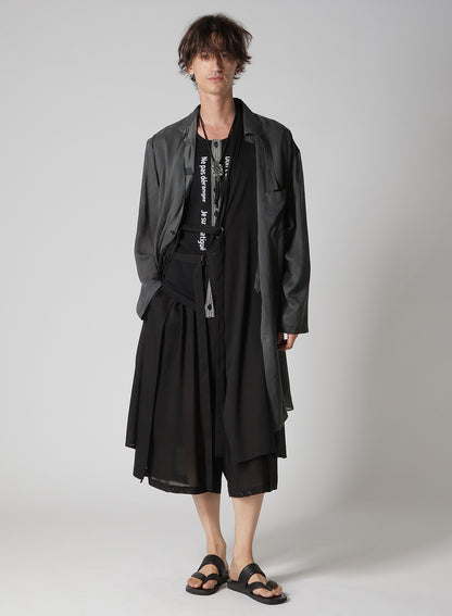 PIGMENT COATING WASH ASYMMETRIC LONG BLOUSE