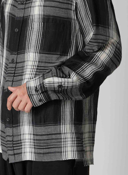 C/ HEMP PLAID BOTTUN DOWN BLOUSE