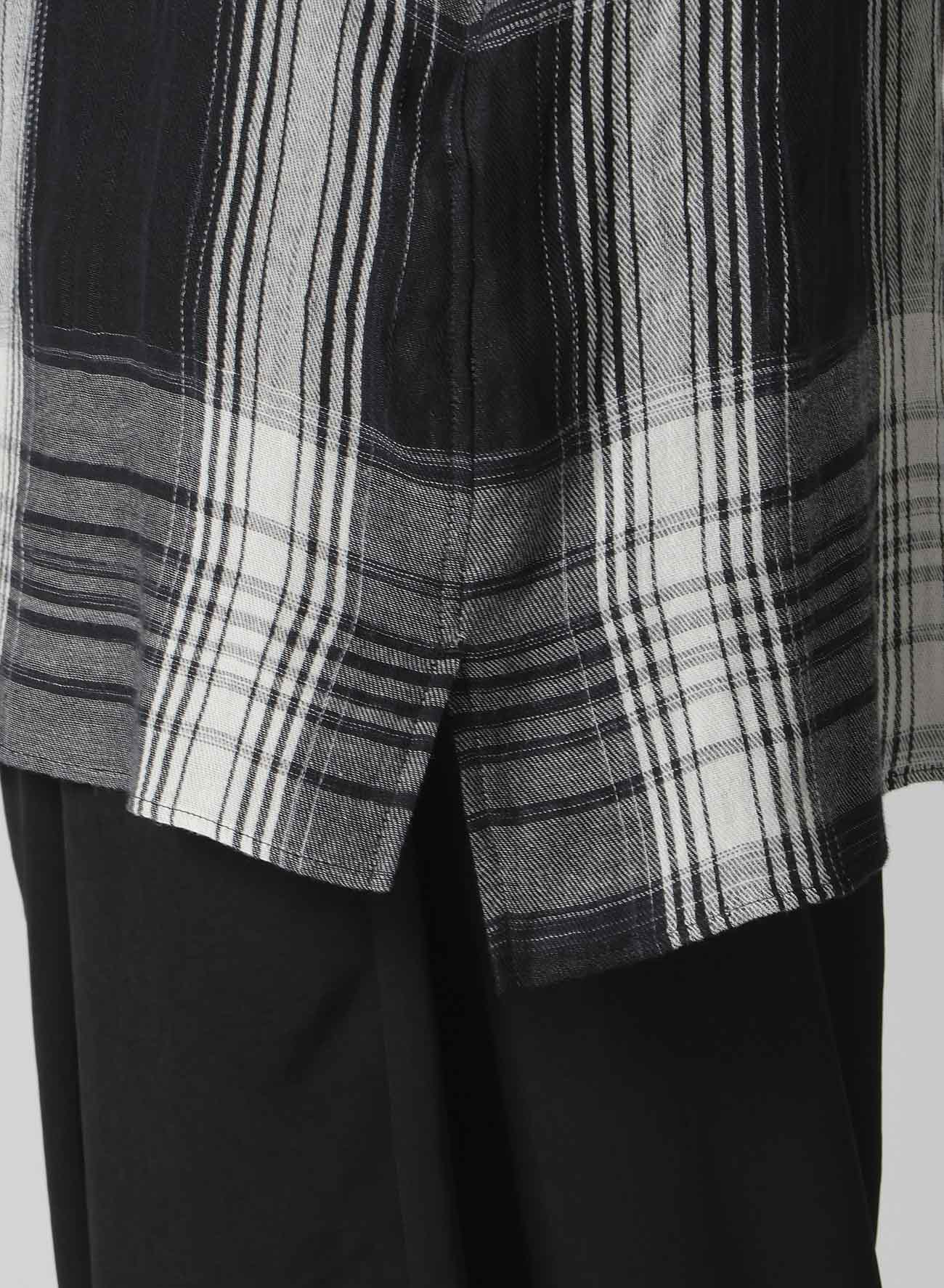 C/ HEMP PLAID BOTTUN DOWN BLOUSE