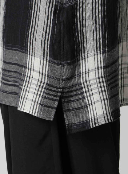 C/ HEMP PLAID BOTTUN DOWN BLOUSE