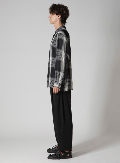 C/ HEMP PLAID BOTTUN DOWN BLOUSE