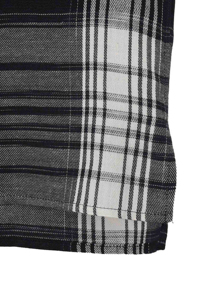 C/ HEMP PLAID BOTTUN DOWN SHORT SLEEVE BLOUSE