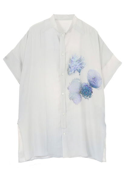 <PIECE UNIQUE>CORAL FRONT TAB ATTACHED BLOUSE