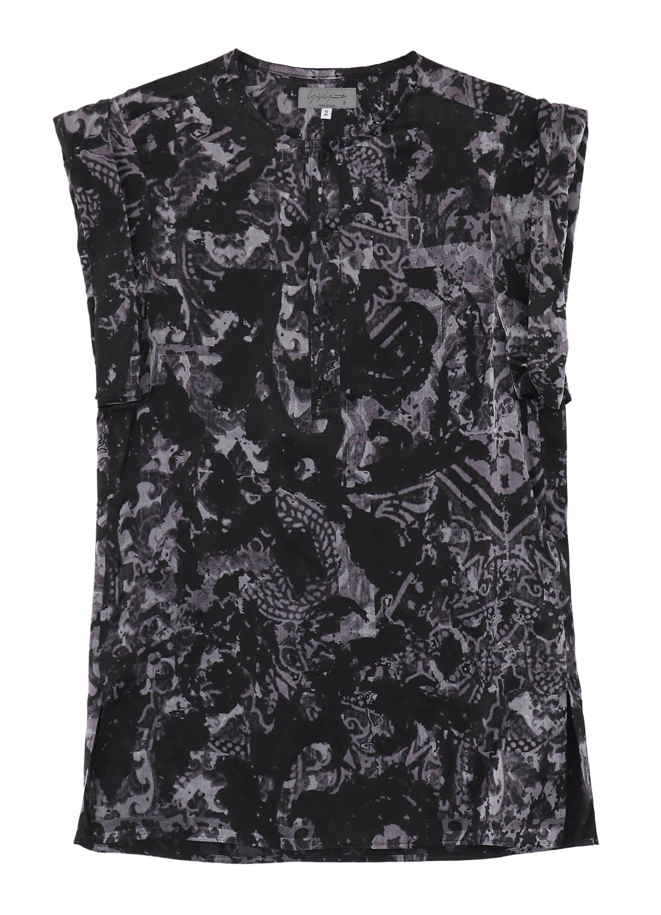 SEA/LINING SHORT SLEEVE PLACKET BLOUSE