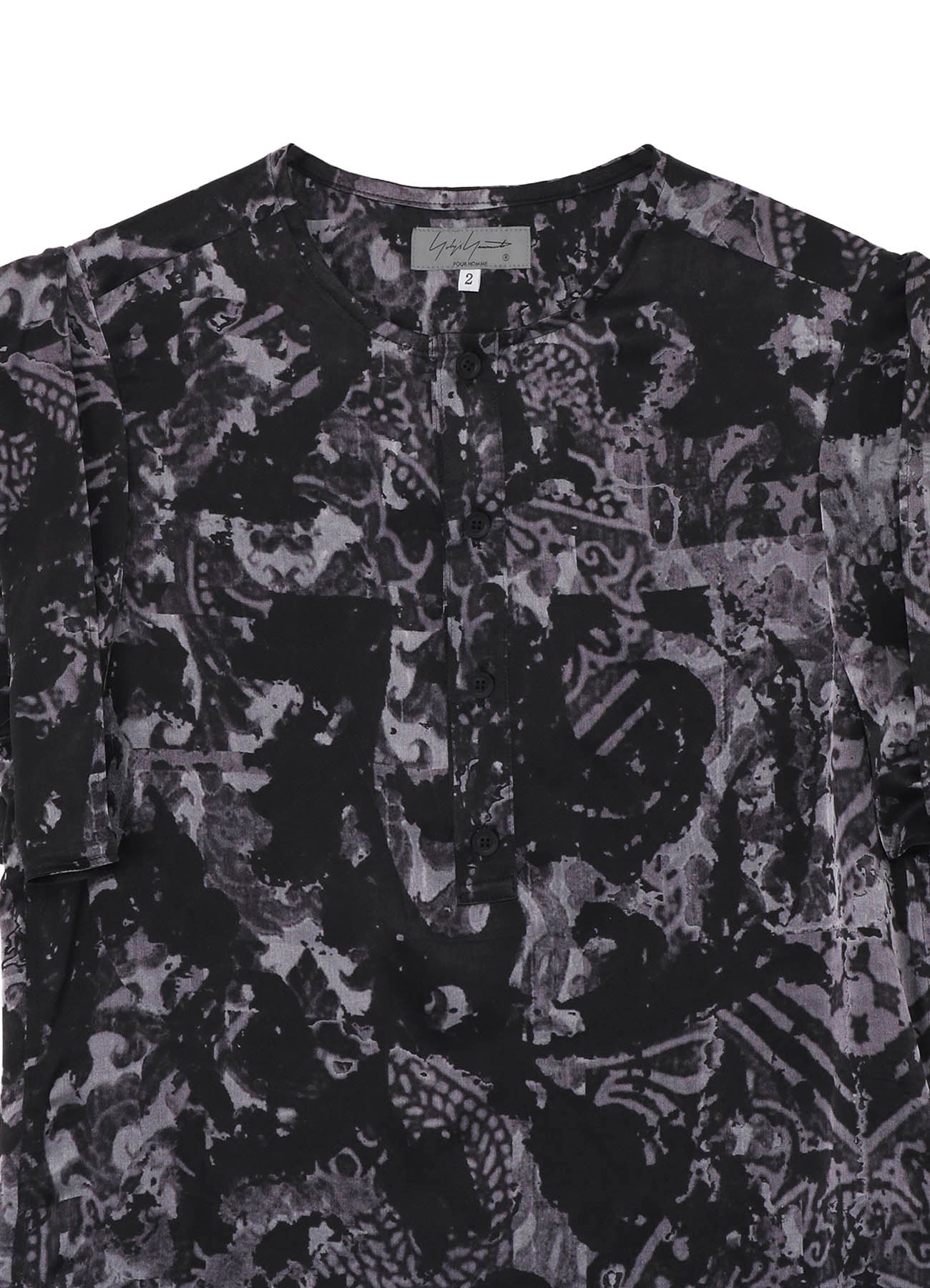 SEA/LINING SHORT SLEEVE PLACKET BLOUSE