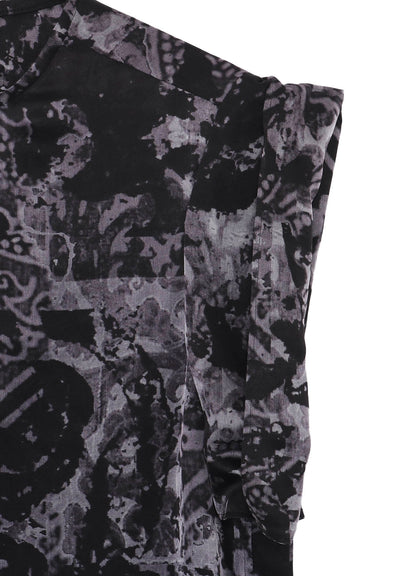 SEA/LINING SHORT SLEEVE PLACKET BLOUSE