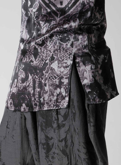 SEA/LINING SHORT SLEEVE PLACKET BLOUSE