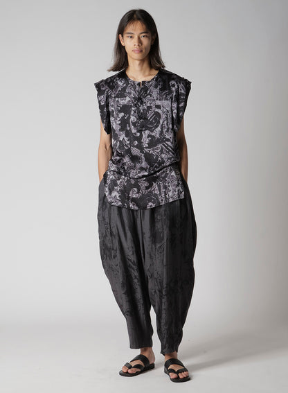 SEA/LINING SHORT SLEEVE PLACKET BLOUSE