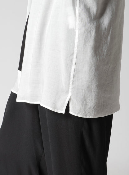 CELLULOSE LAWN BLACK AND WHITE DOUBLE COLLAR BLOUSE