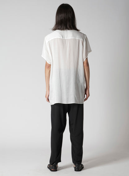 CELLULOSE LAWN BLACK AND WHITE DOUBLE COLLAR BLOUSE