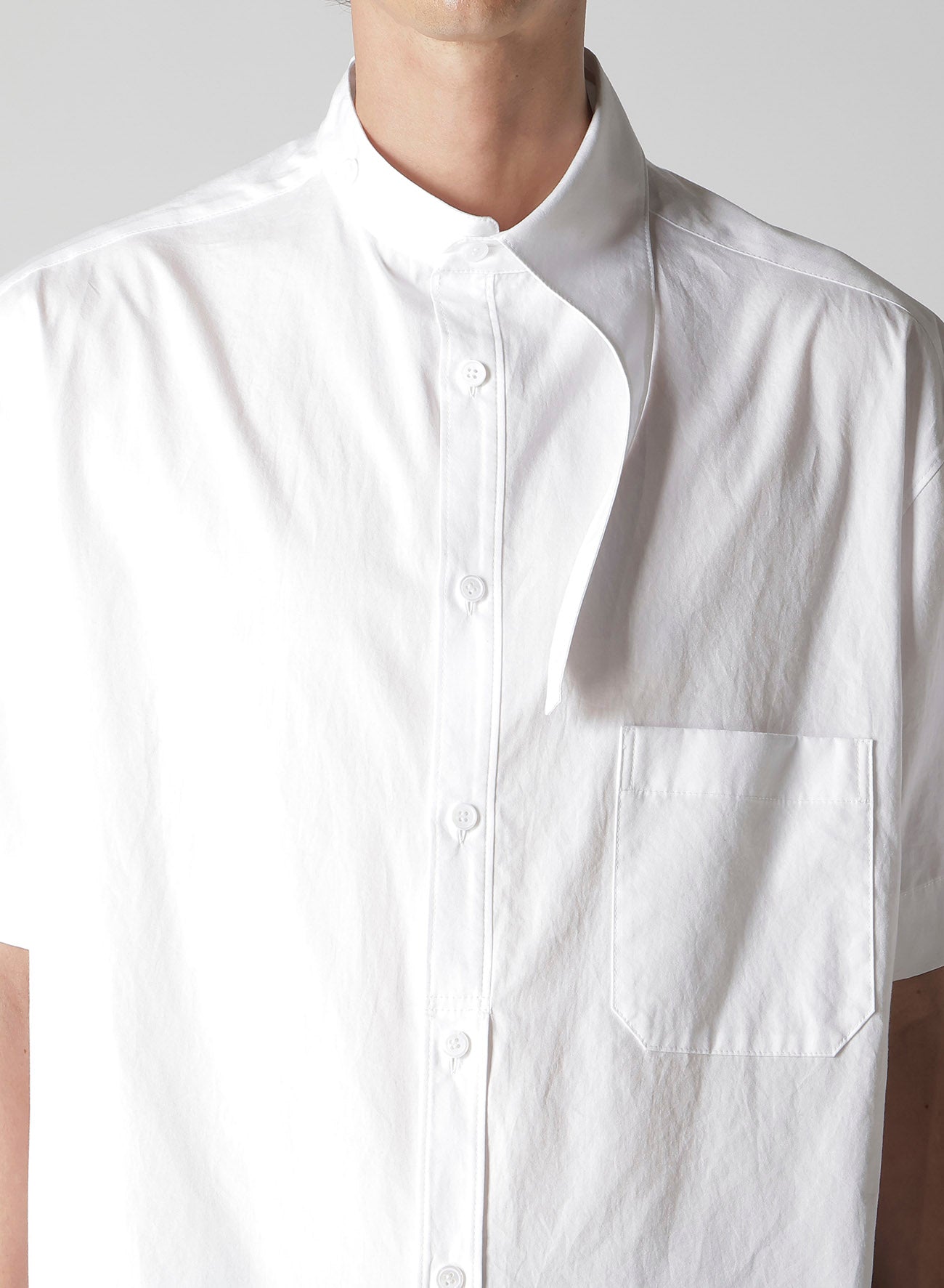 COTTON BROAD ASYMMETRIC LONG BLOUSE