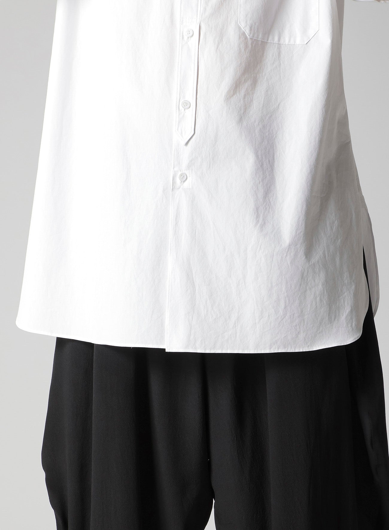 COTTON BROAD ASYMMETRIC LONG BLOUSE