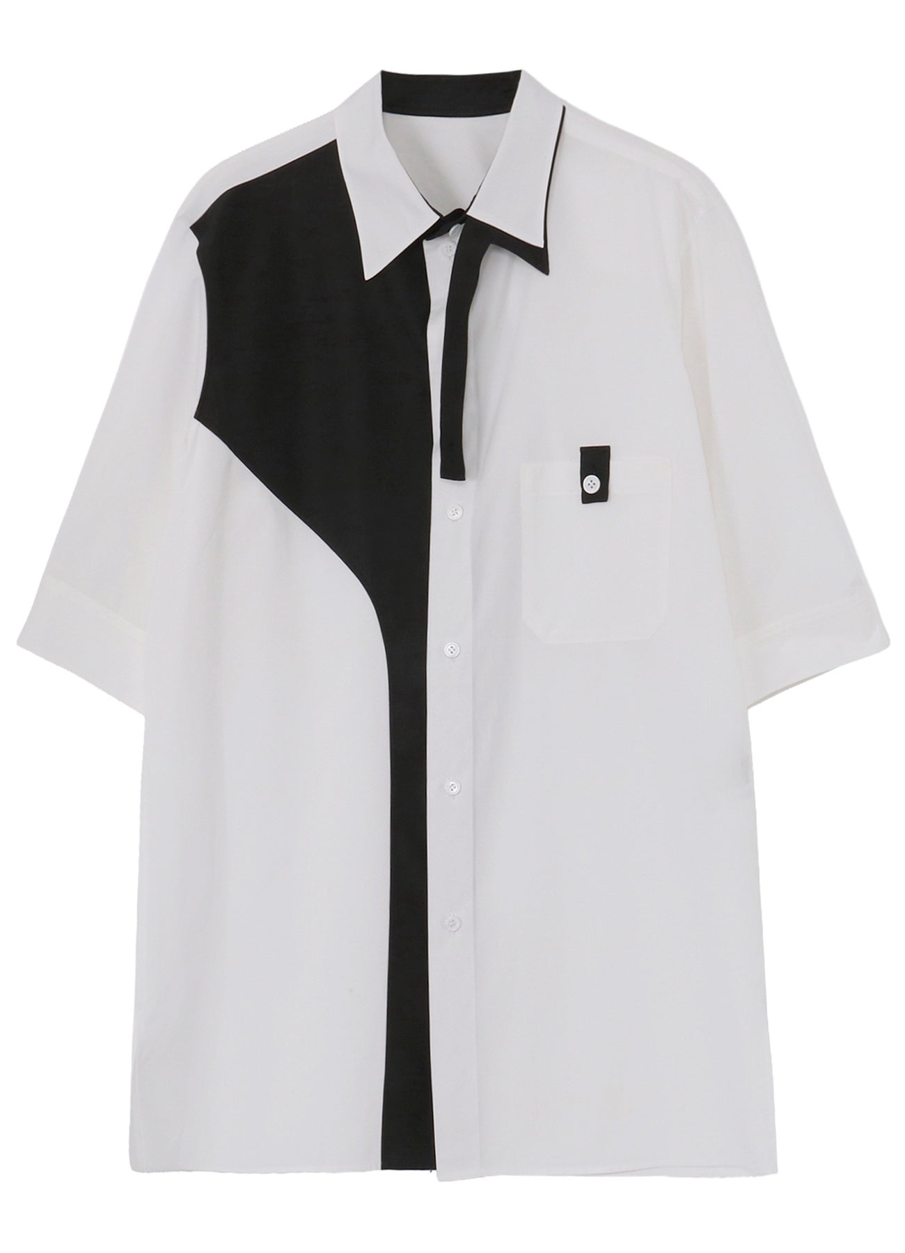 COTTON BROAD BLACK AND WHITE TRIPLE COLLAR BLOUSE