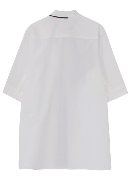 COTTON BROAD BLACK AND WHITE TRIPLE COLLAR BLOUSE