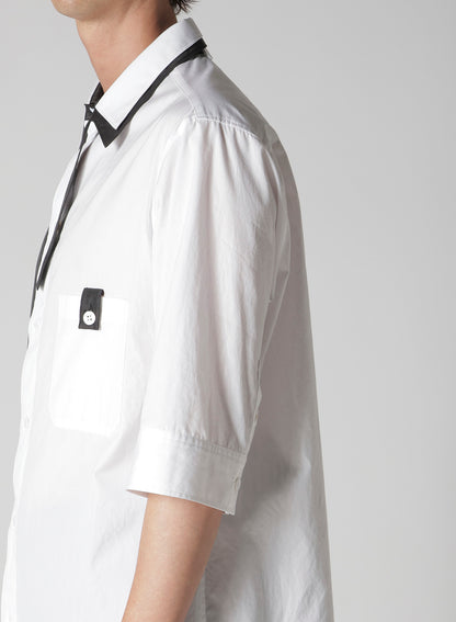 COTTON BROAD BLACK AND WHITE TRIPLE COLLAR BLOUSE