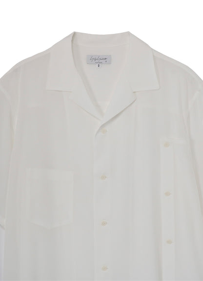 WHITE TA TUXEDO SHORT SLEEVE LAYERED BLOUSE