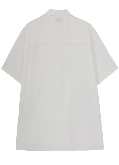 WHITE TA TUXEDO SHORT SLEEVE BLOUSE