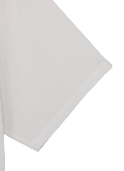WHITE TA TUXEDO SHORT SLEEVE BLOUSE