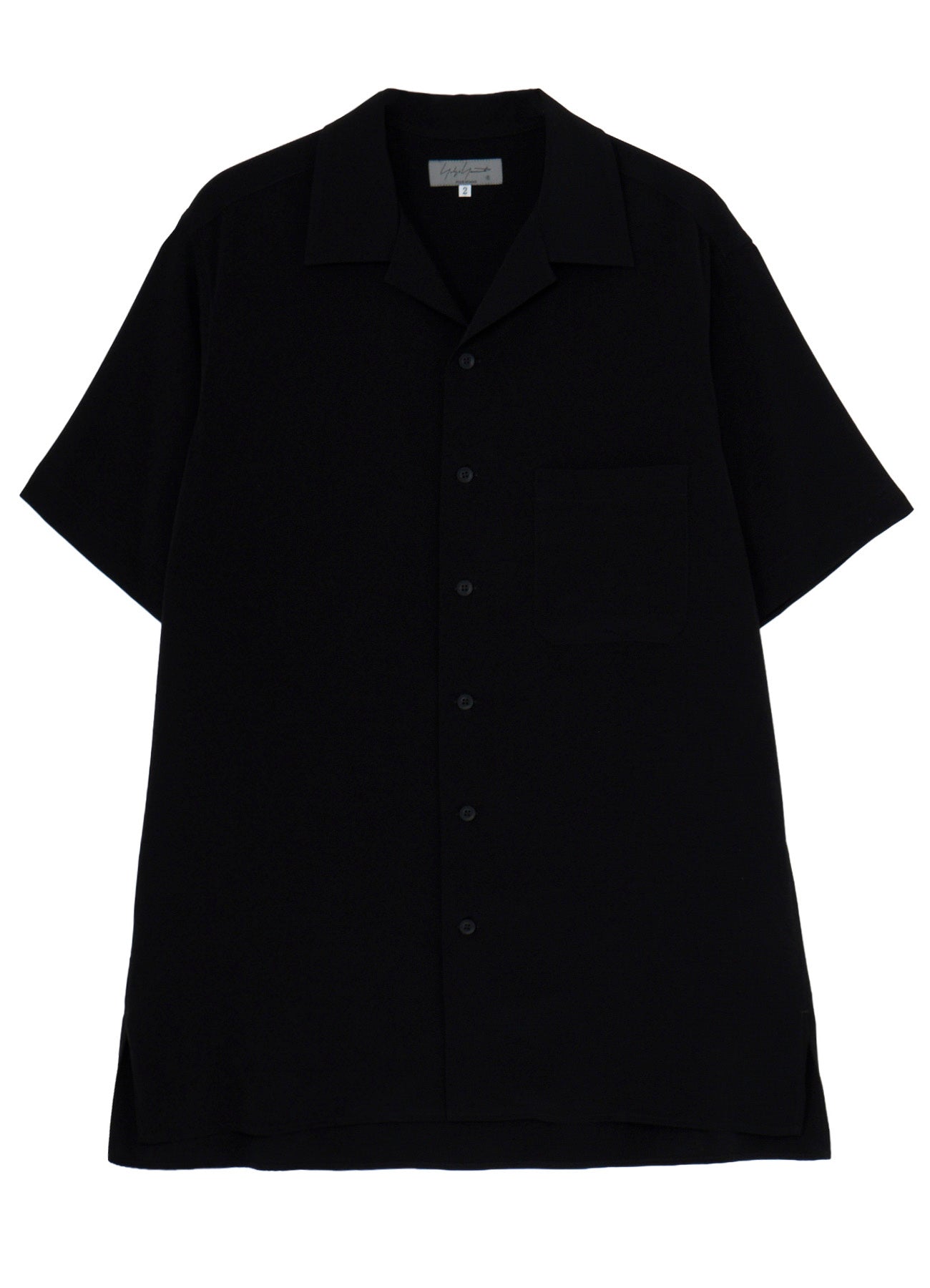 TA TUXEDO SHORT SLEEVE OPEN COLLAR BLOUSE