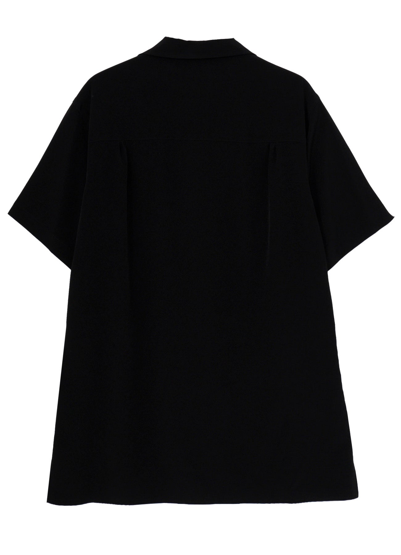 TA TUXEDO SHORT SLEEVE OPEN COLLAR BLOUSE