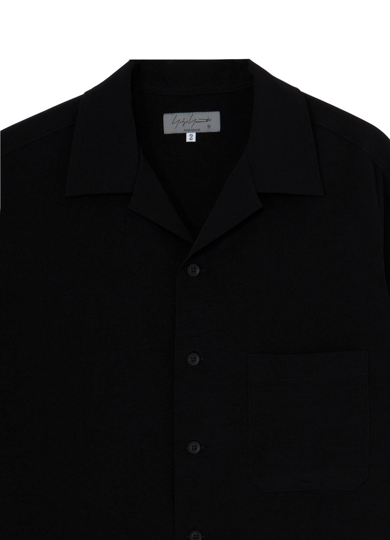 TA TUXEDO SHORT SLEEVE OPEN COLLAR BLOUSE