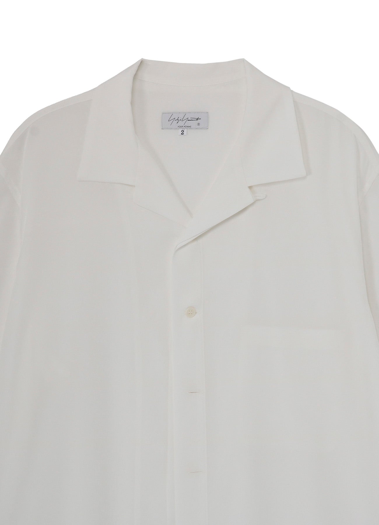 WHITE TA TUXEDO SHORT SLEEVE DOUBLE BLOUSE