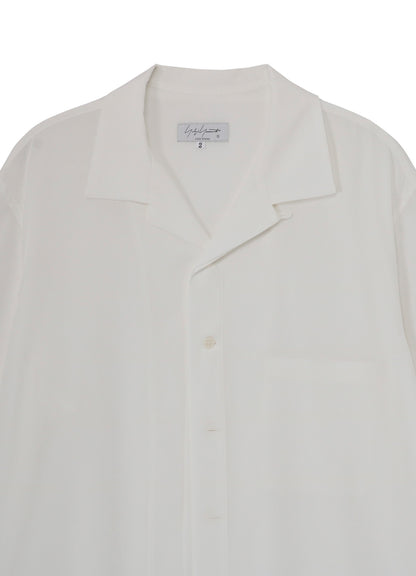 WHITE TA TUXEDO SHORT SLEEVE DOUBLE BLOUSE