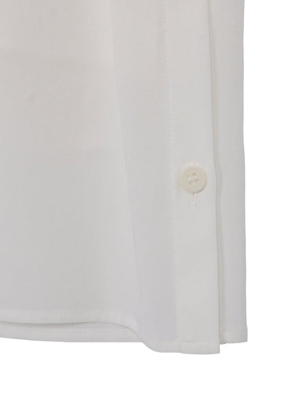 WHITE TA TUXEDO SHORT SLEEVE DOUBLE BLOUSE
