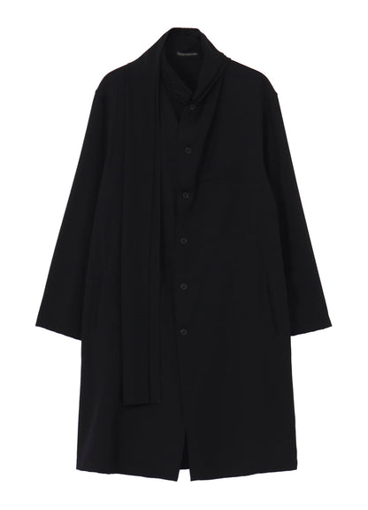 WOOL GABARDINE STOLE COAT
