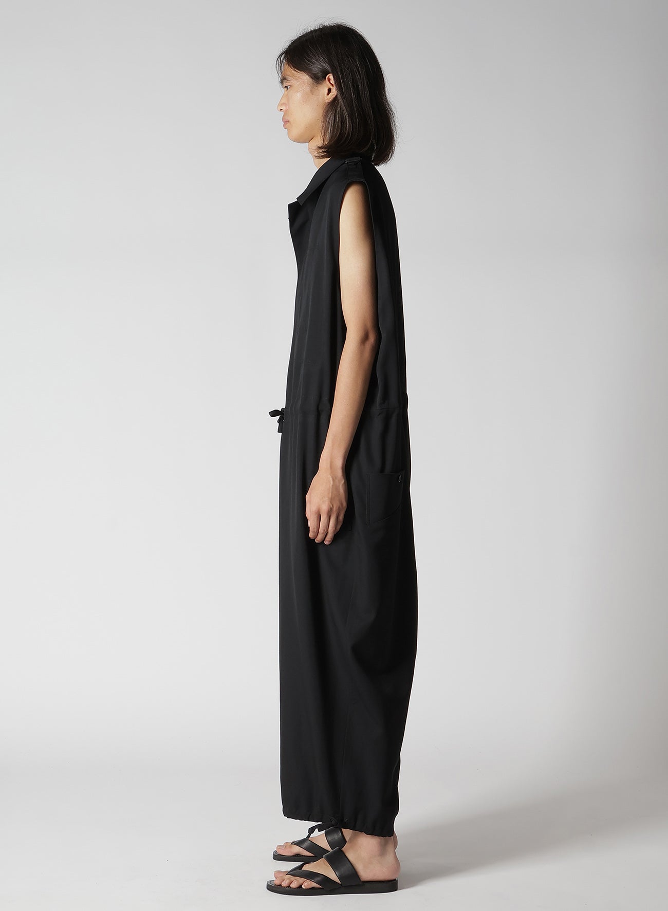 WOOL GABARDINE OEPAULET ATTACHED OVERALLS