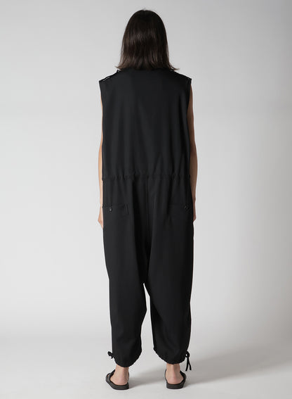 WOOL GABARDINE OEPAULET ATTACHED OVERALLS