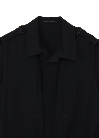 WOOL GABARDINE OEPAULET ATTACHED OVERALLS