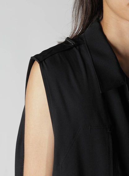 WOOL GABARDINE OEPAULET ATTACHED OVERALLS