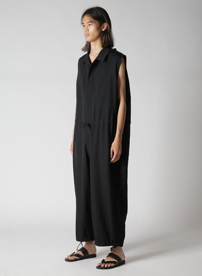 WOOL GABARDINE OEPAULET ATTACHED OVERALLS