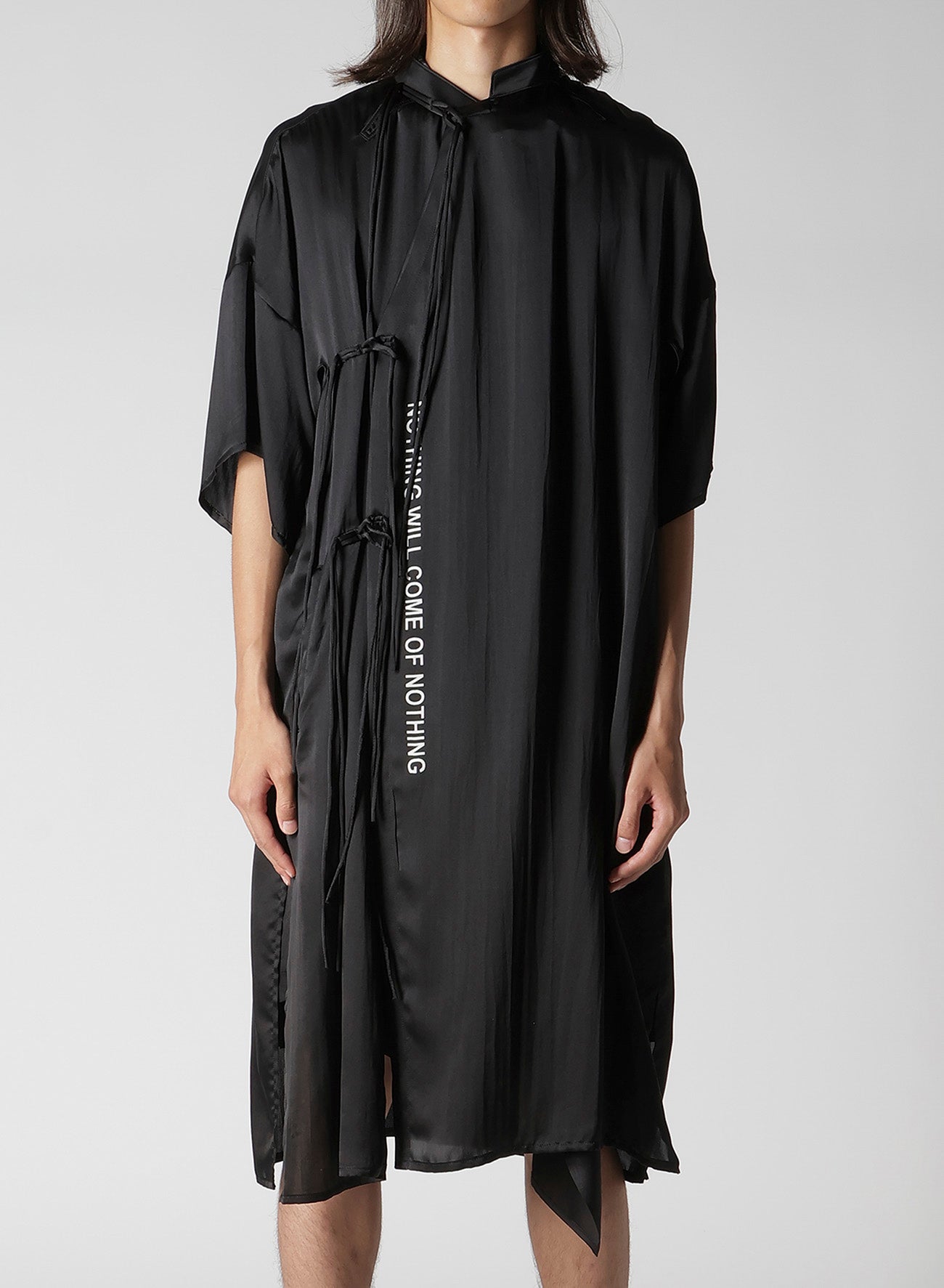 OPEN UP LINING SATIN PRINTED CHINA DRESS