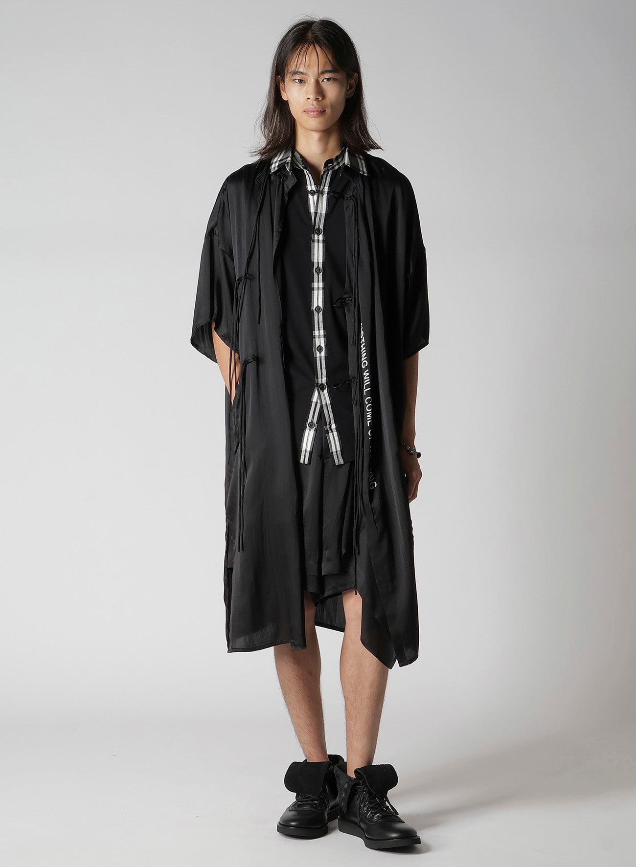 OPEN UP LINING SATIN PRINTED CHINA DRESS