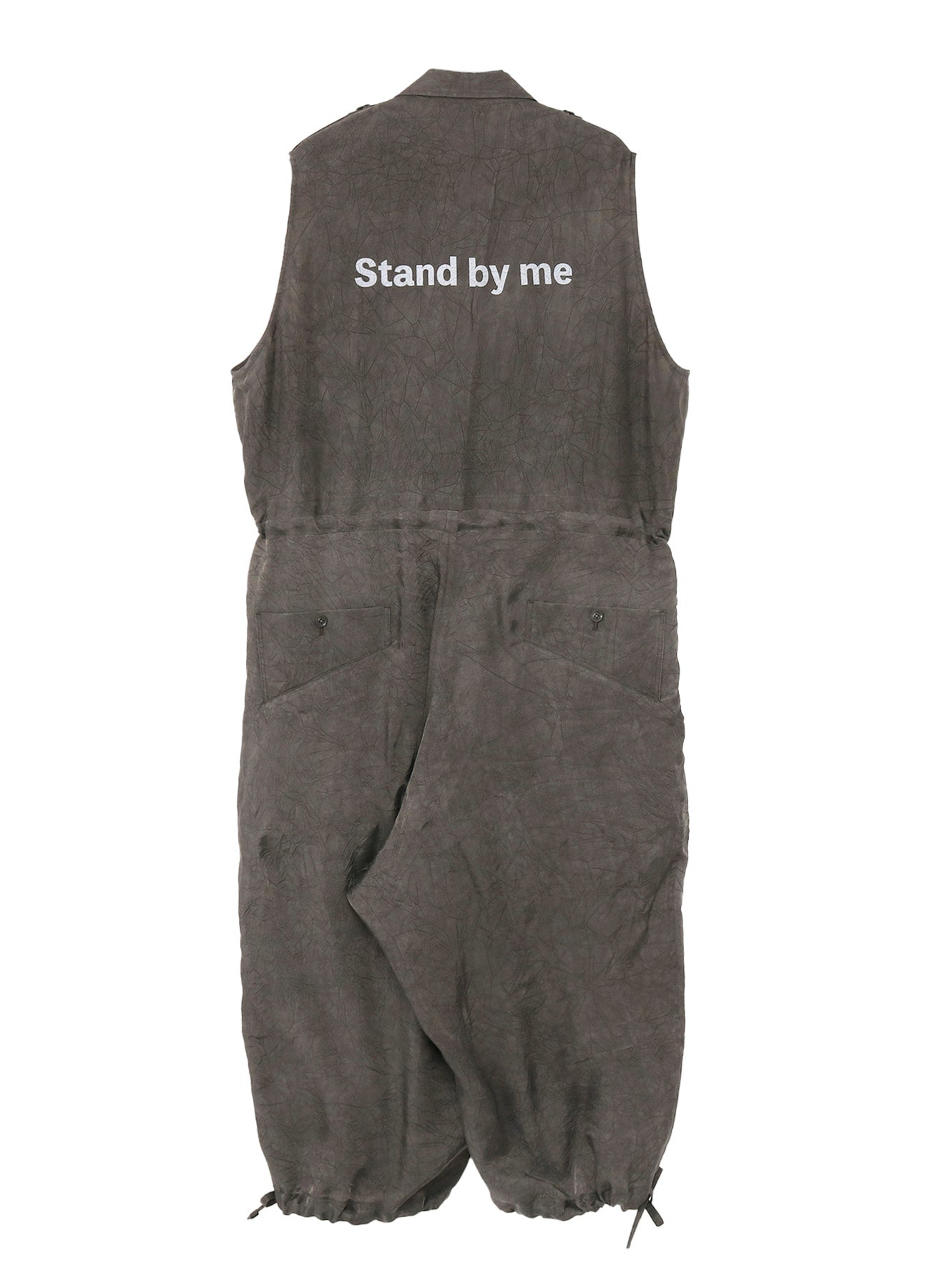 INK DYED WRINKLE CUPRO MESSAGE OVERALLS